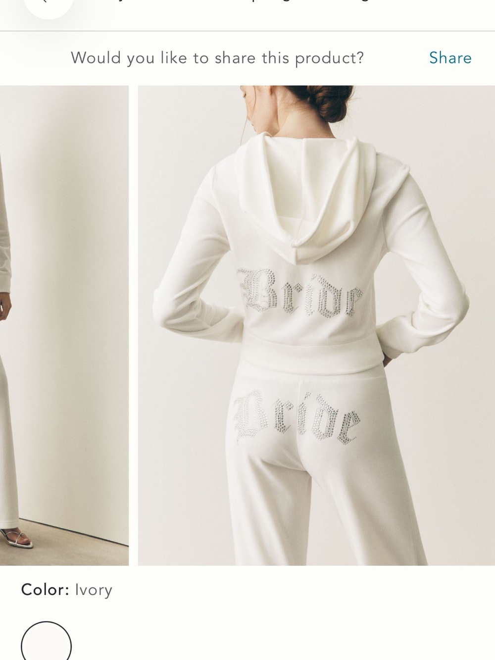 Juicy Couture x Anthropologie Bride Track Pants and Jacket